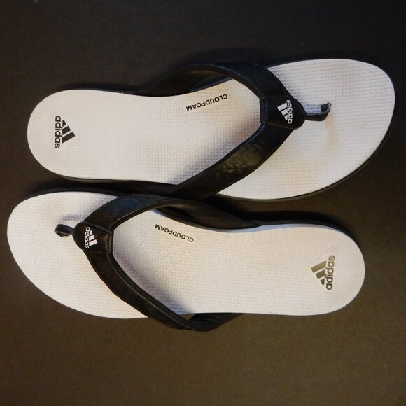 Womens Size 10 Adidas Terrex Cloudfoam One Y Flip-Flop Black and White - Picture 6 of 8